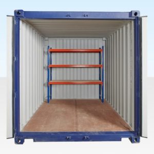Adjustable, Heavy Duty Three Tier Racking for Rear of Container