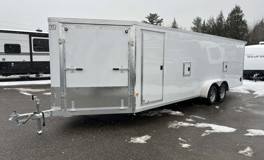 2024 E-Z Hauler 7×24 Aluminum 4-Place Drive In/Out w/Tapered Ramps, Rear Canopy - Image 25