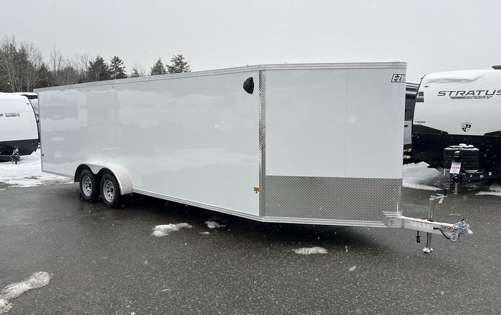 2024 E-Z Hauler 7×24 Aluminum 4-Place Drive In/Out w/Tapered Ramps, Rear Canopy - Image 23
