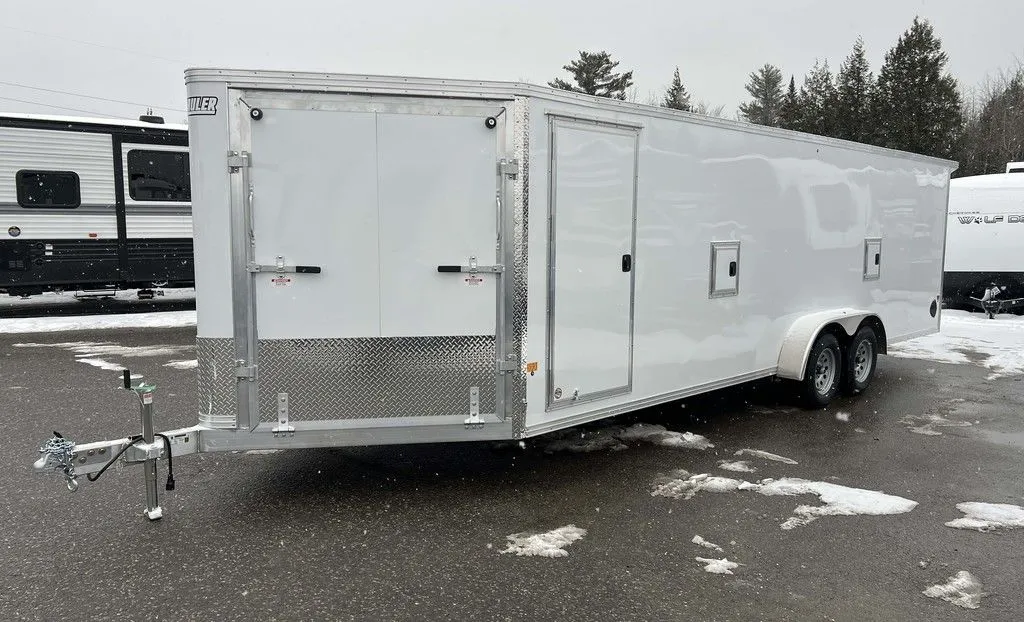2024 E-Z Hauler 7×24 Aluminum 4-Place Drive In/Out w/Tapered Ramps, Rear Canopy - Image 4