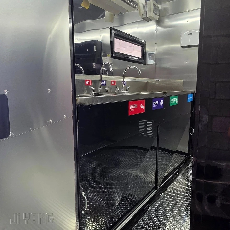 Fully Equipped Mobile Kitchen Food Trailer - Dual Axle Concession Stand - Black - Image 6