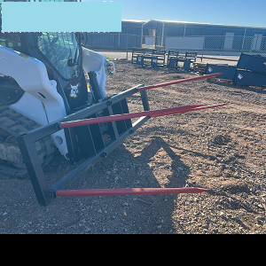 2026 Jenkins Iron & Steel 8' Dual Round Bale Spear Skidsteer Attachment