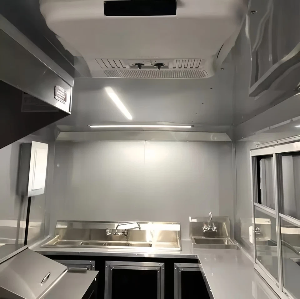 Fast Food Truck Mobile Kiosk Coffee Trailer Taco Concession Food Trailer - Image 3